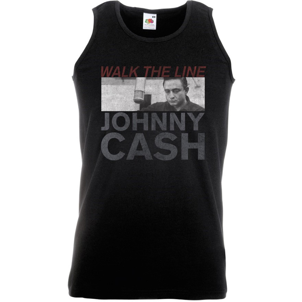 Johnny Cash Tank Top Studio Shot S Schwarz