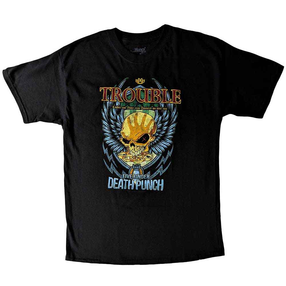 Five Finger Death Punch Kindershirt 12-13 Jahre Schwarz Unisex Trouble