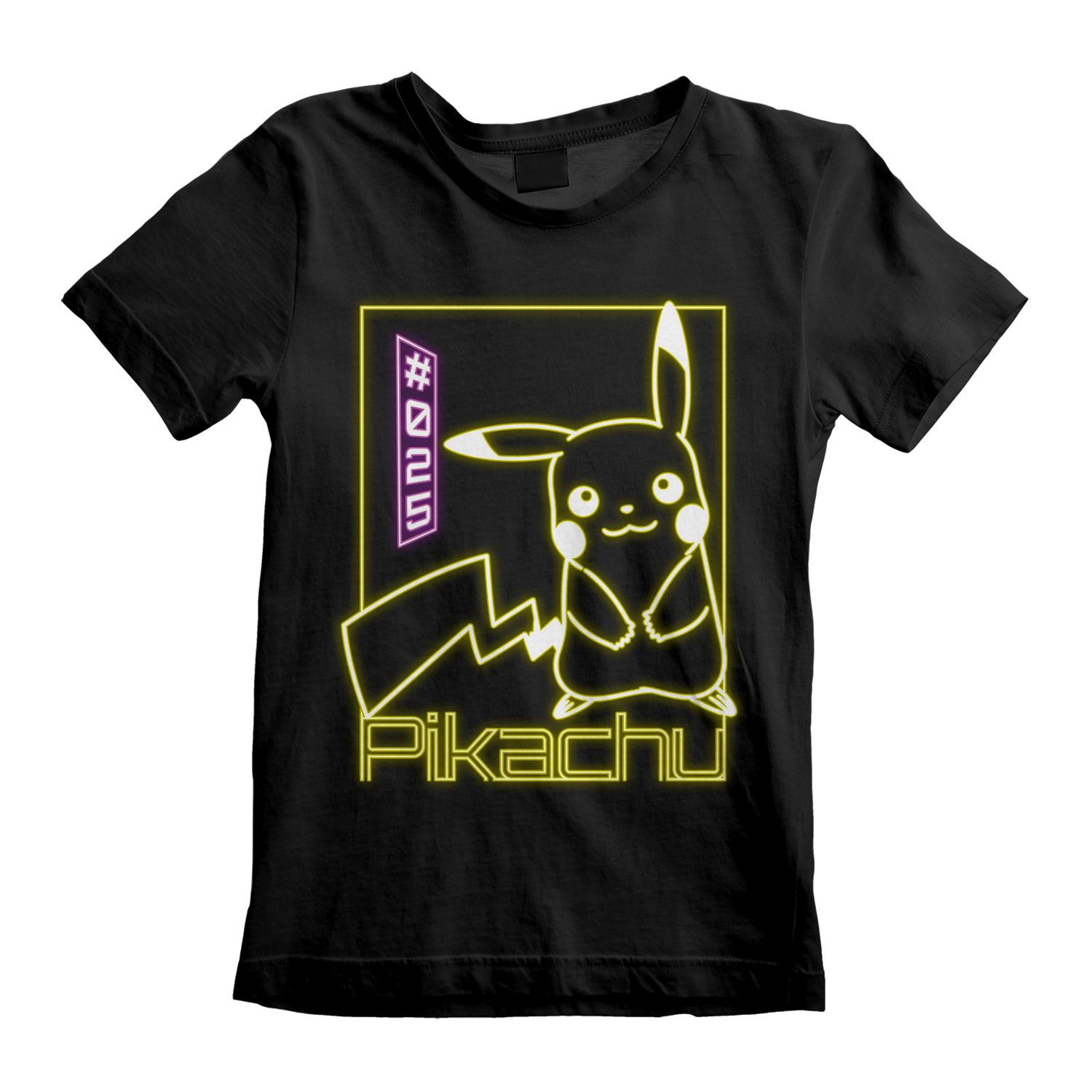 Pokemon T-Shirt 12-13 Jahre Schwarz Kinder Unisex Pikachu Neon (Kids)