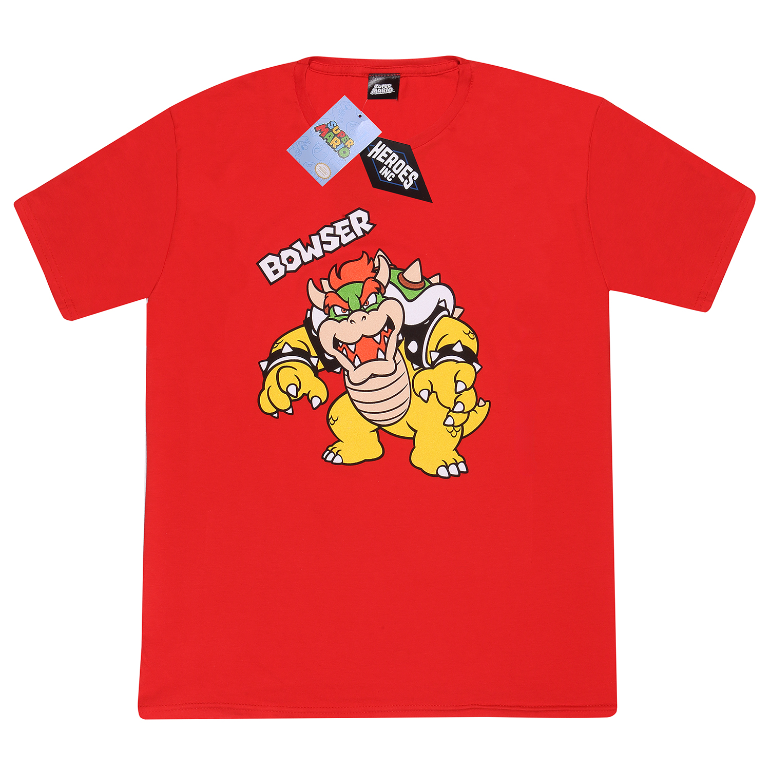 Super Mario T-Shirt 12-13 Jahre Rot Kinder Unisex Bowser Text