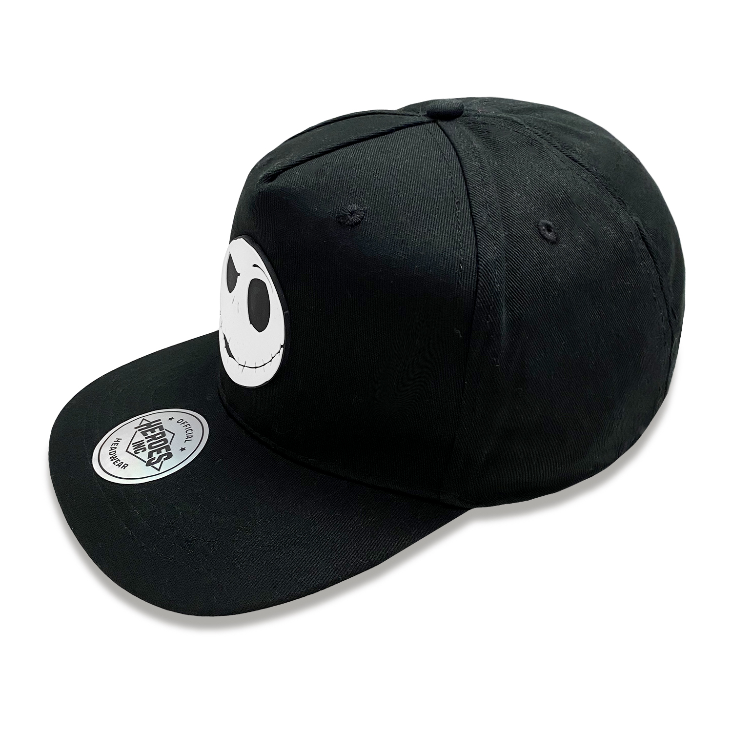 Nightmare Before Christmas Snapback Cap  Schwarz Jack Rubber Face Badge