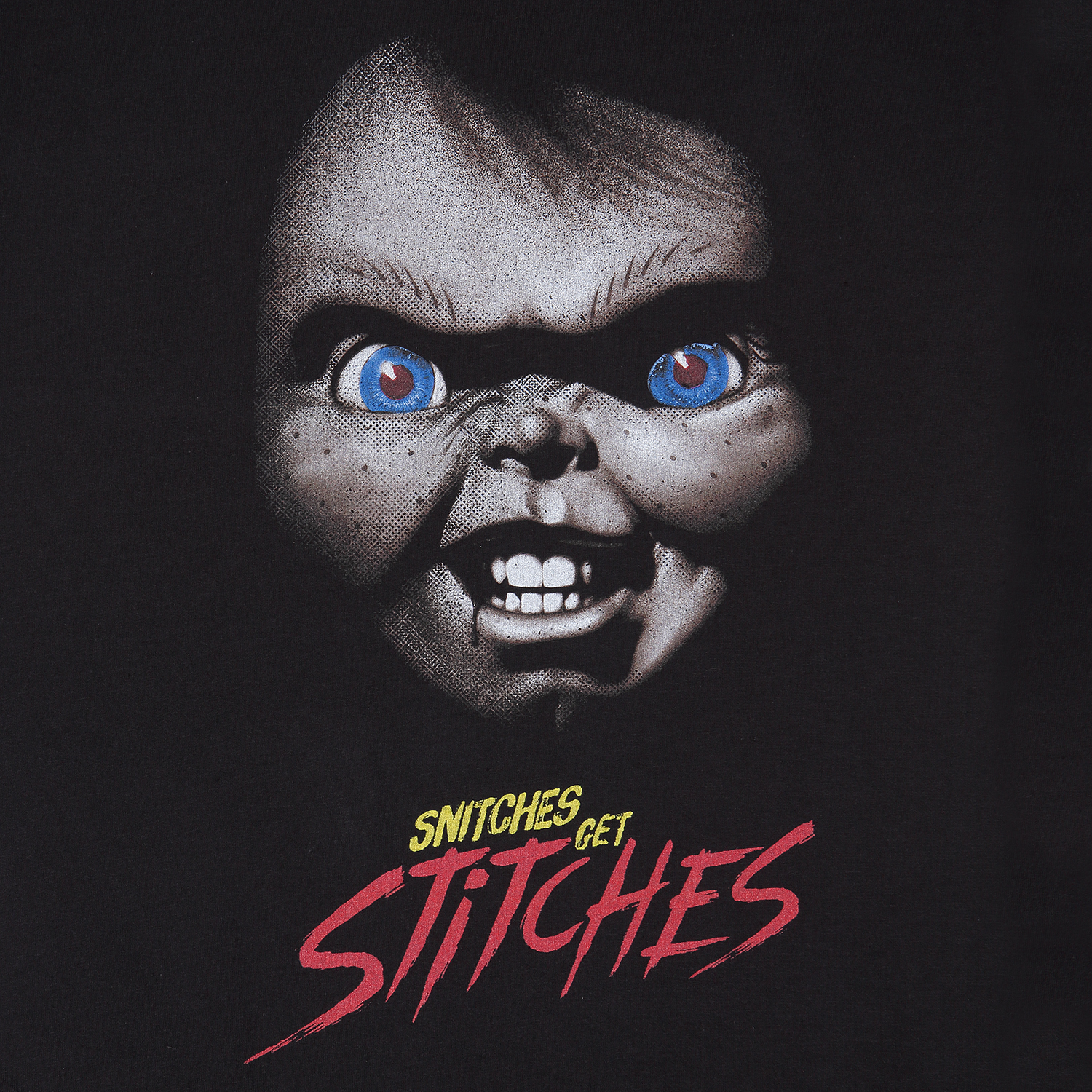 Childs Play T-Shirt XXL Schwarz Unisex Snitches Get Stitches