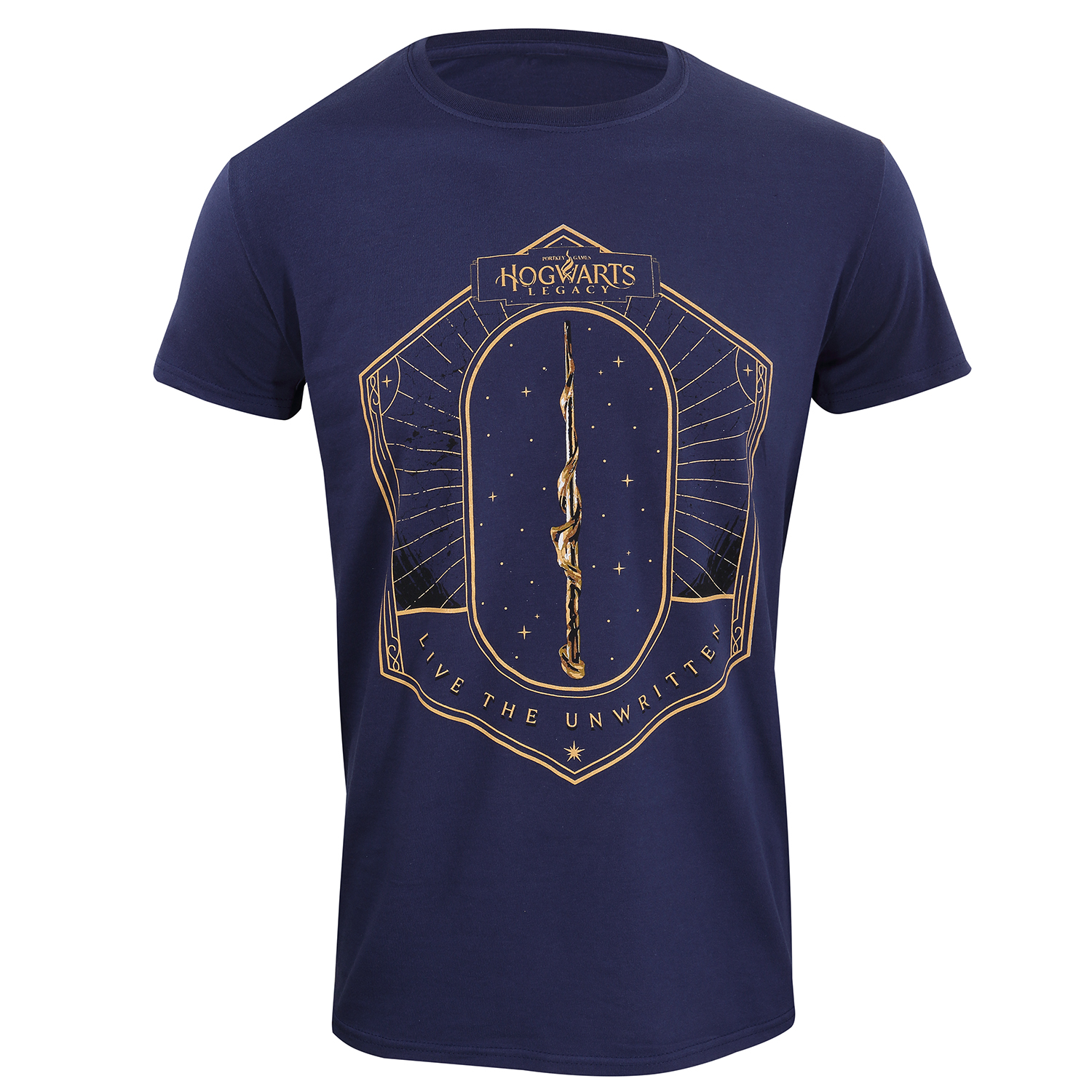 Hogwarts Legacy T-Shirt XXL Navyblau Unisex Golden Wand