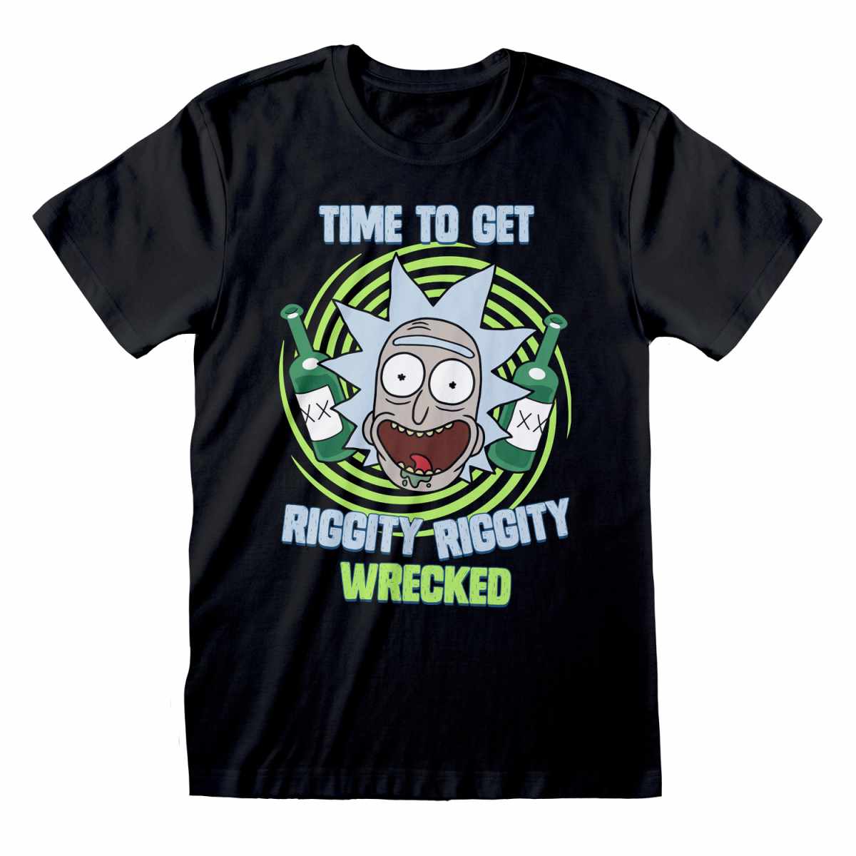 Rick And Morty T-Shirt 5XL Schwarz Unisex Riggity Wrecked