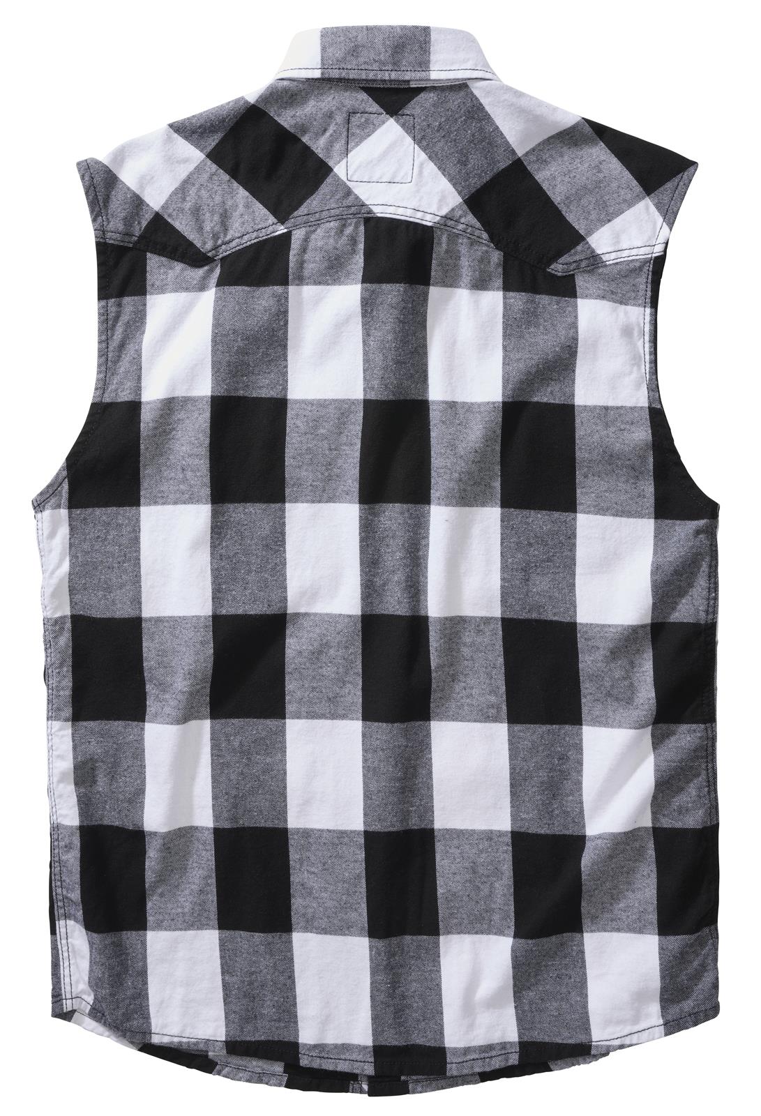 Checkshirt White-Black 3XL sleeveless cooles makulines ärmeloses Checkshirt