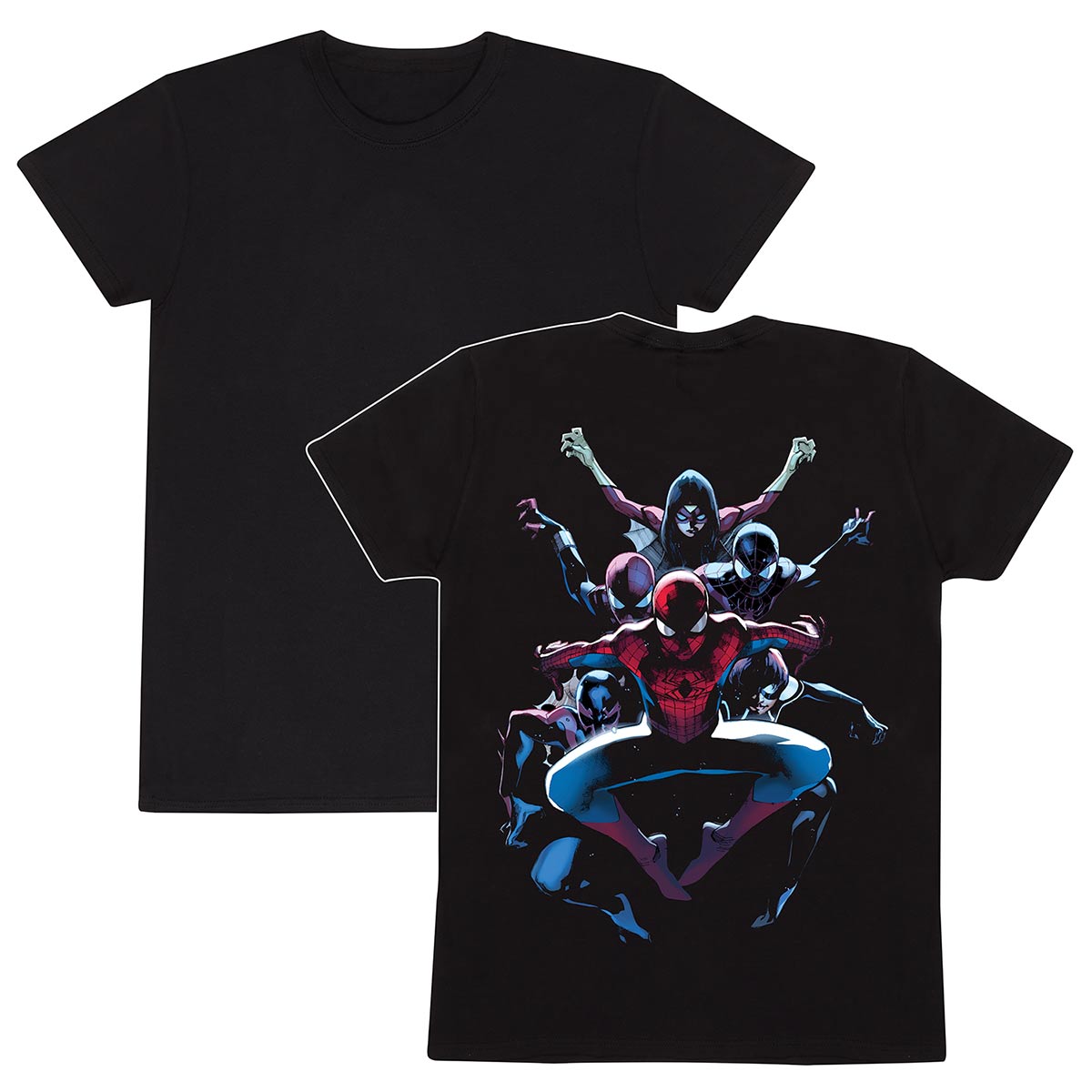 Marvel Comics Spiderman T-Shirt XXL Schwarz Unisex Spiderverse Back