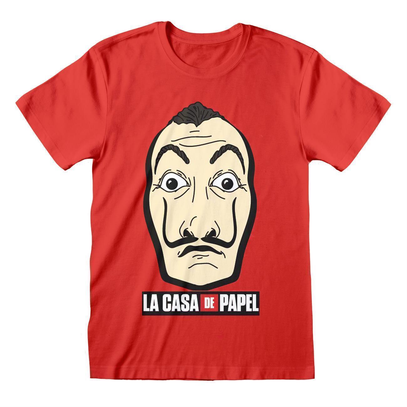 La Casa de Papel - Mask And Logo rundhals T-Shirt S Lizenzware Regular Fit