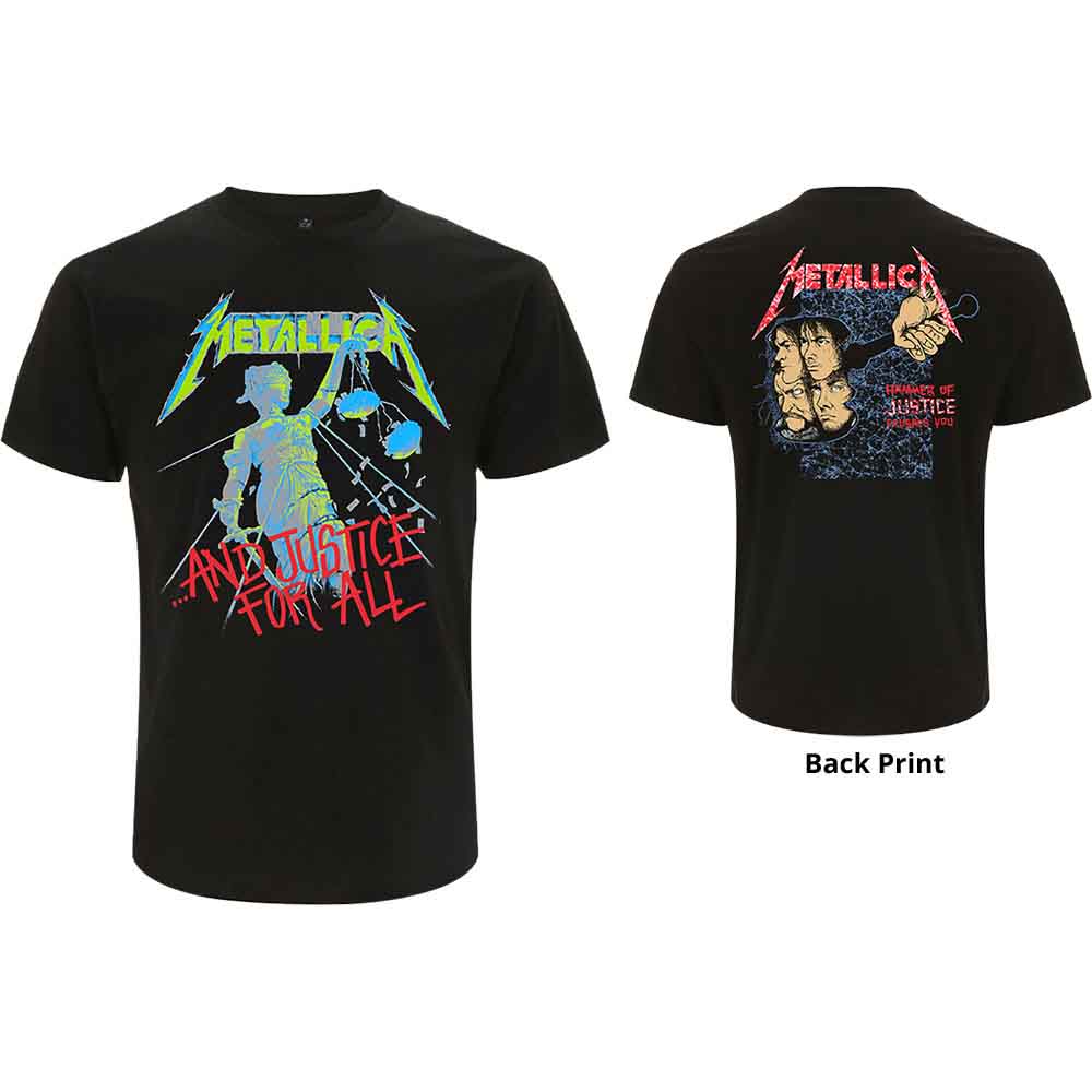 Metallica Unisex T-Shirt: And Justice For All (Original) (Back Print) (Small)