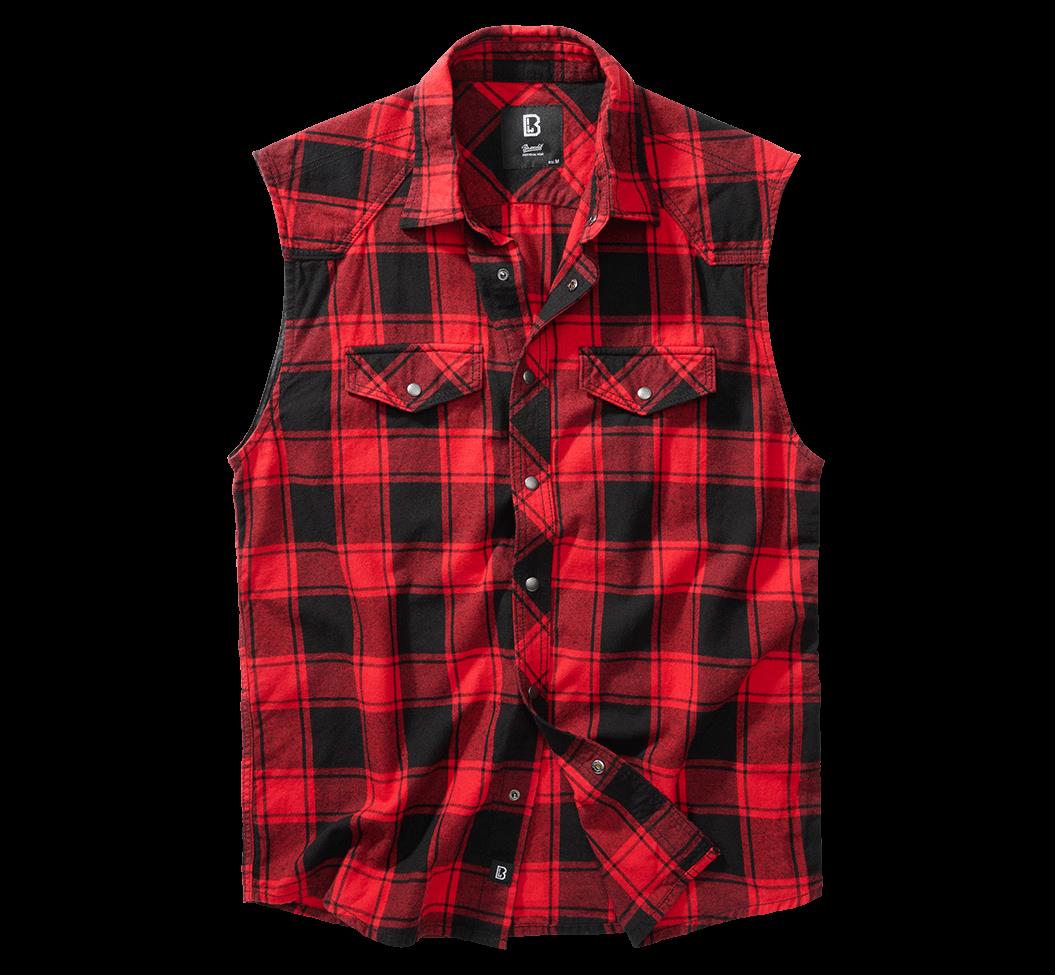 Checkshirt Red-Black 3XL sleeveless cooles makulines ärmeloses Checkshirt