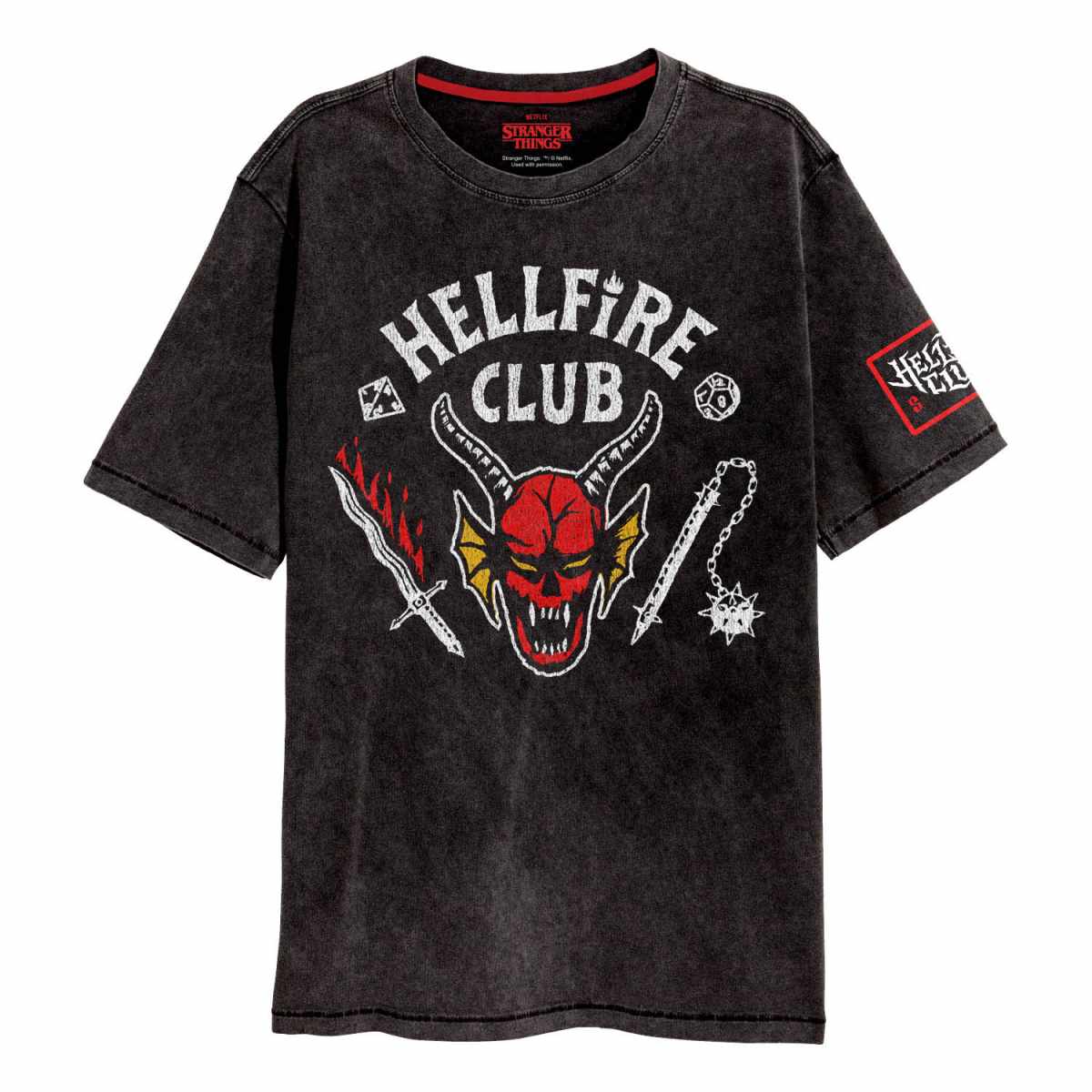 Stranger Things T-Shirt XL Hellfire Crest Schwarz