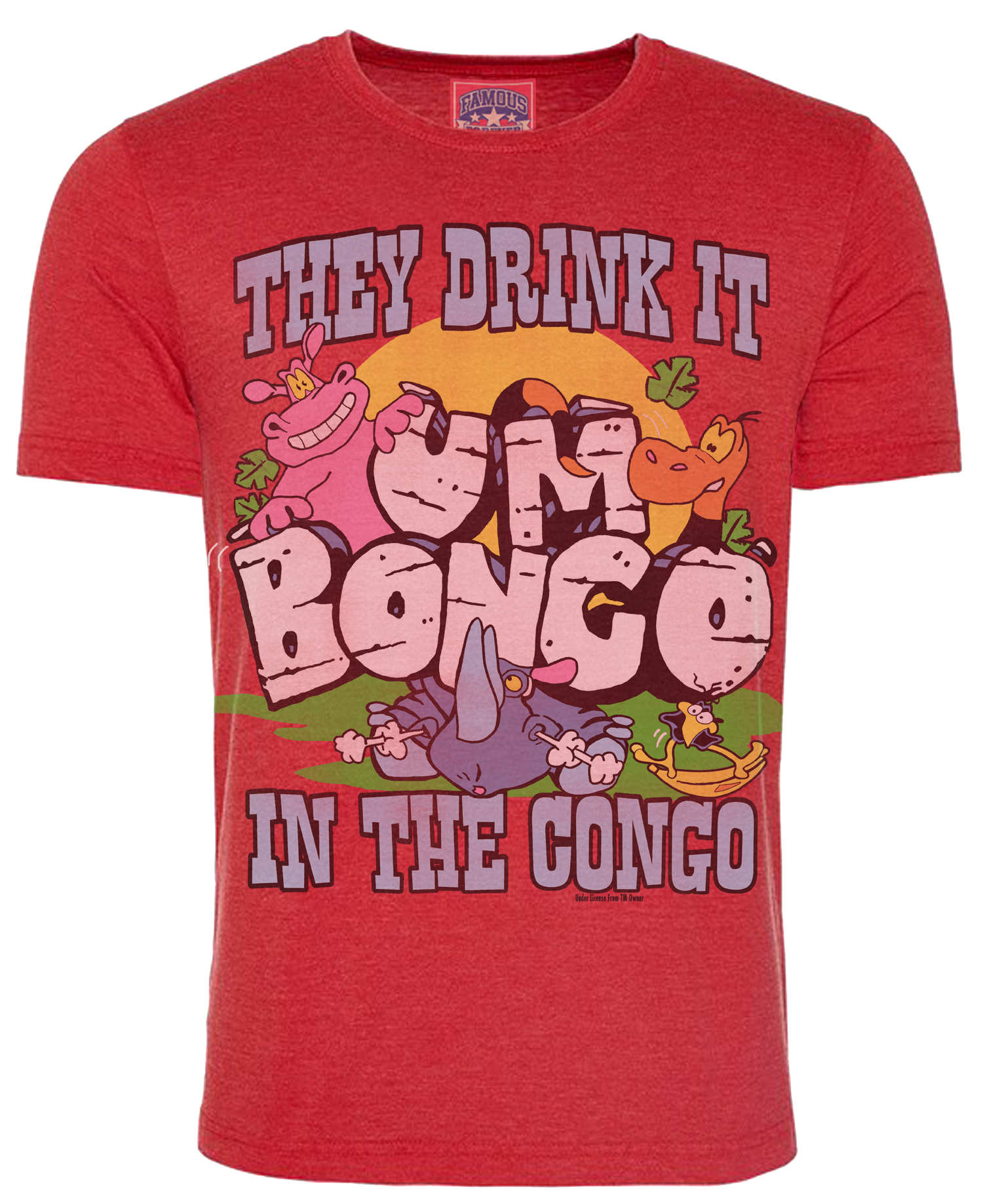 Um Bongo T-Shirt M Rot Unisex They Drink It In The Congo Washed Red