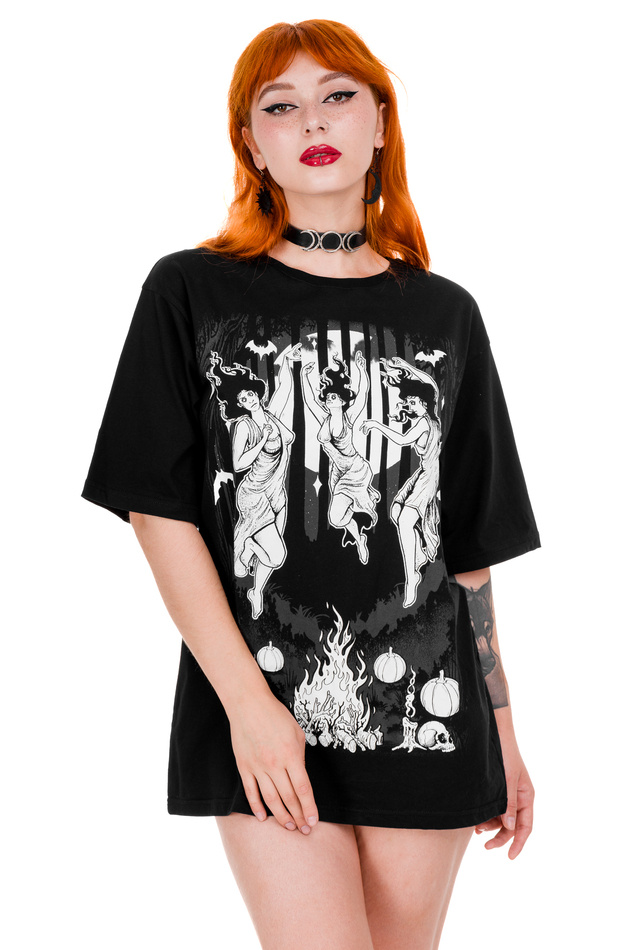 Restyle T-Shirt 3XL Schwarz Moonlight Witches Oversized