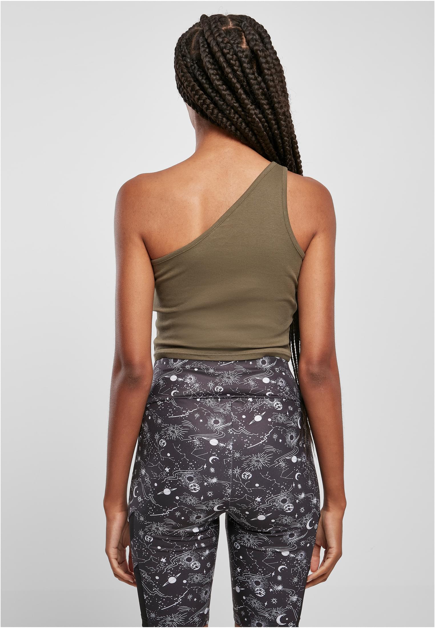 Ladies Cropped Asymmetric Top khaki 5XL