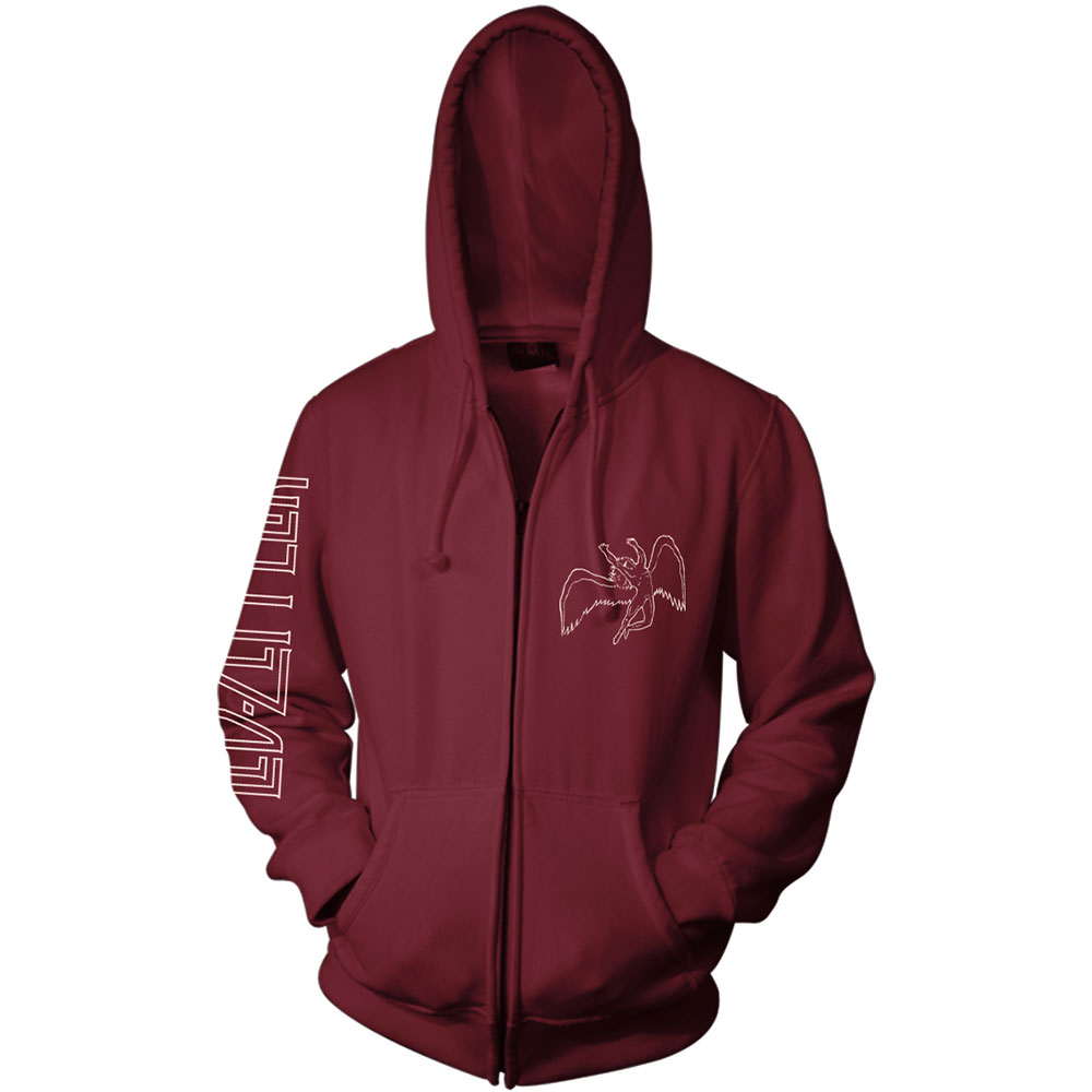 Led Zeppelin Unisex Zipped Hoodie XXL Simbols Rot