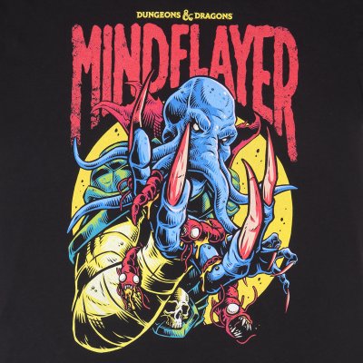 Dungeons And Dragons T-Shirt  Schwarz Unisex Mindflayer Colour Pop