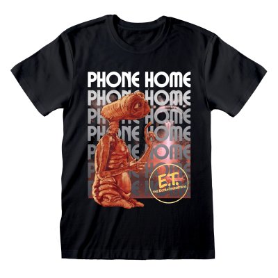 E.T. T-Shirt  Schwarz Unisex Phone Home