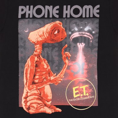 E.T. T-Shirt  Schwarz Unisex Phone Home