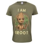 I Am Groot T-Shirt  Olive Unisex Badge