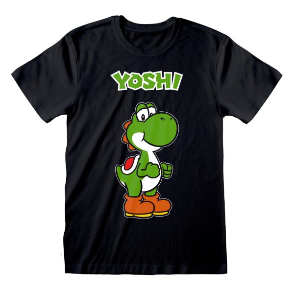 Super Mario T-Shirt  Schwarz Unisex Yoshi Name Tag (Unisex)