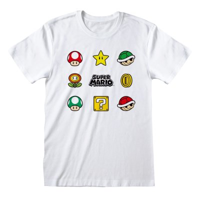 Nintendo Super Mario T-Shirt  Weiß Unisex Items