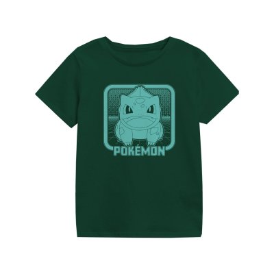 Pokemon T-Shirt  Dark Grün Kinder Unisex Bulbasaur...