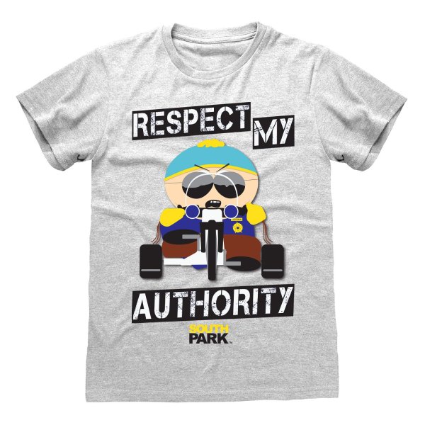 South Park T-Shirt  Meliert Grau Unisex Respect My Authority