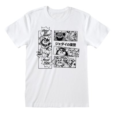 Star Wars T-Shirt  Weiß Unisex Ewok Manga
