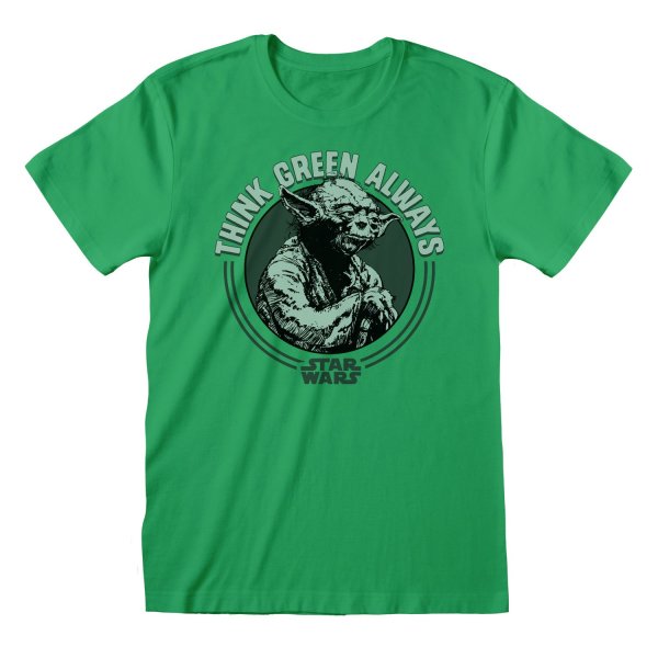 Star Wars T-Shirt  Grün Unisex Yoda Think Green