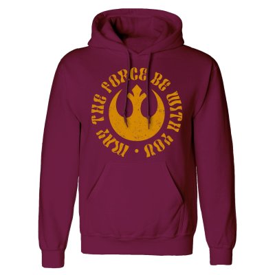 Star Wars Hoodie  Burgundy Unisex May The Force Be With You