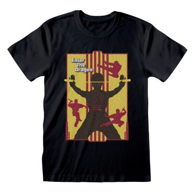 Warner Bros 100 T-Shirt  Schwarz Unisex Bruce Lee Enter...