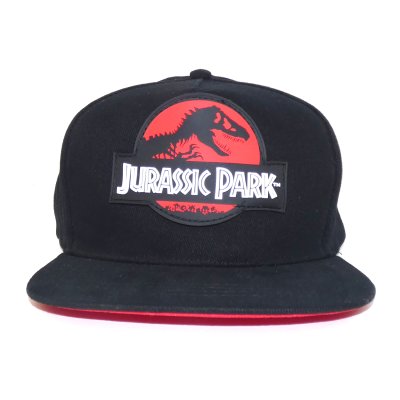 Jurassic Park Snapback Cap  Schwarz Red Logo