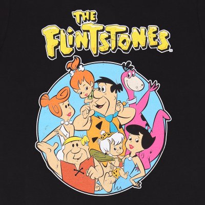 The Flinstones T-Shirt Schwarz Unisex Family Circle