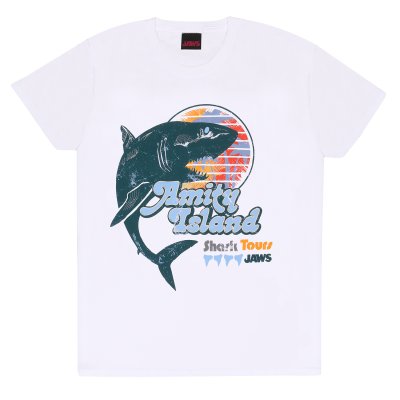 Jaws T-Shirt Schwarz Unisex Amity Island Shark Tours