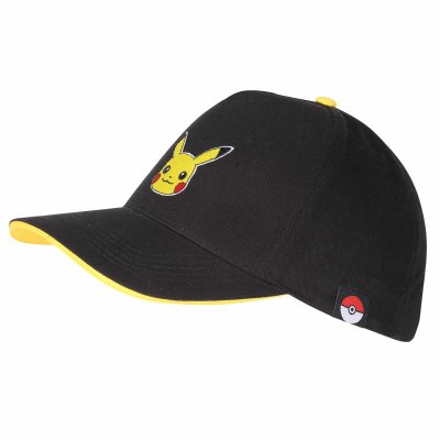 Pokemon Baseball-Kappe Schwarz Unisex Pikachu Badge...