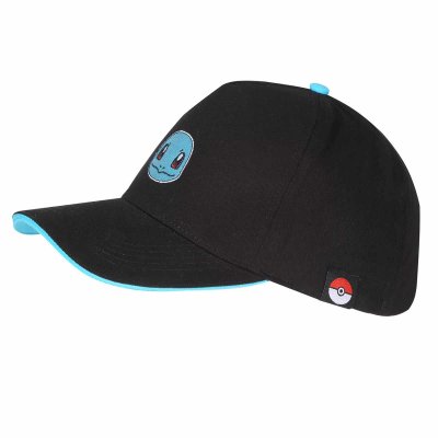 Pokemon Baseball-Kappe Schwarz Unisex Squirtle Badge Baseball Cap Einheitsgröße