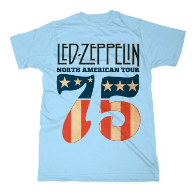 Led Zeppelin T-Shirt Himmelblau Unisex 1975 North...