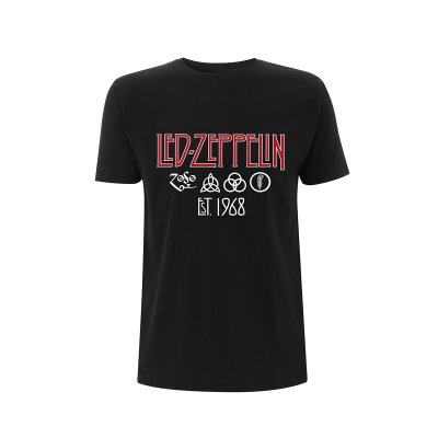 Led Zeppelin T-Shirt Schwarz Unisex Symbols Est 68