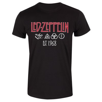 Led Zeppelin T-Shirt Schwarz Unisex Symbols Est 68