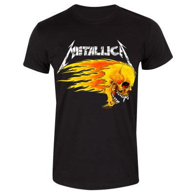 Metallica T-Shirt Schwarz Unisex Flaming Skull Tour 94