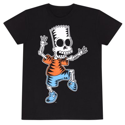 The Simpsons T-Shirt Schwarz Unisex Skeleton Bart