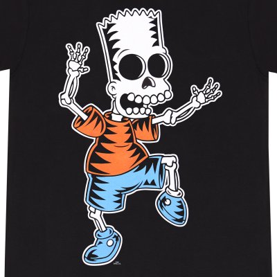 The Simpsons T-Shirt Schwarz Unisex Skeleton Bart