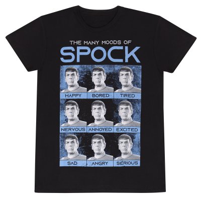 Star Trek T-Shirt Schwarz Unisex Many Moods Of Spock