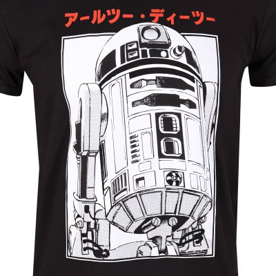 Star Wars T-Shirt Schwarz Unisex R2D2 Katakana