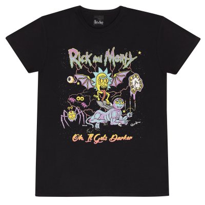 Rick And Morty T-Shirt Schwarz Unisex Oh It Gets Darker