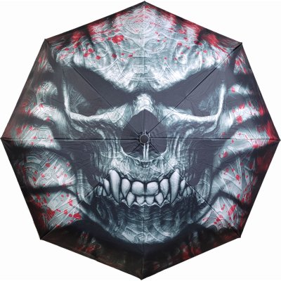 Spiral Regenschirm Schwarz Unisex Goth Skull