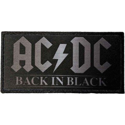 AC/DC Patch Schwarz Unisex Standard gedruckt Back In Black