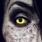 Kontaktlinsen Yellow 3 Monate, Halloween Zombie Vampir