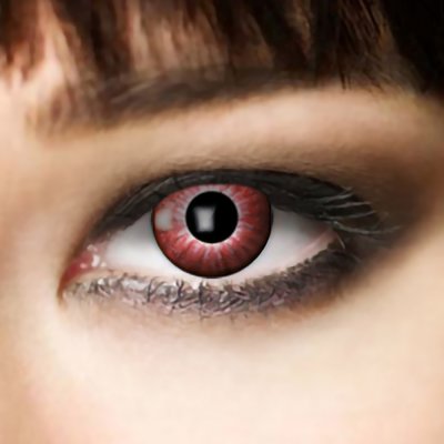 Farbig Rot Kontaktlinsen 3 Monate Electro Red Halloween Zombie Vampir