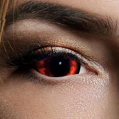 Kontaktlinsen Red Demon Sclera 6 Monate, Halloween Zombie...