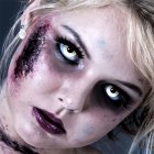 Kontaktlinsen White Zombie 1 Woche, Halloween Zombie Vampir